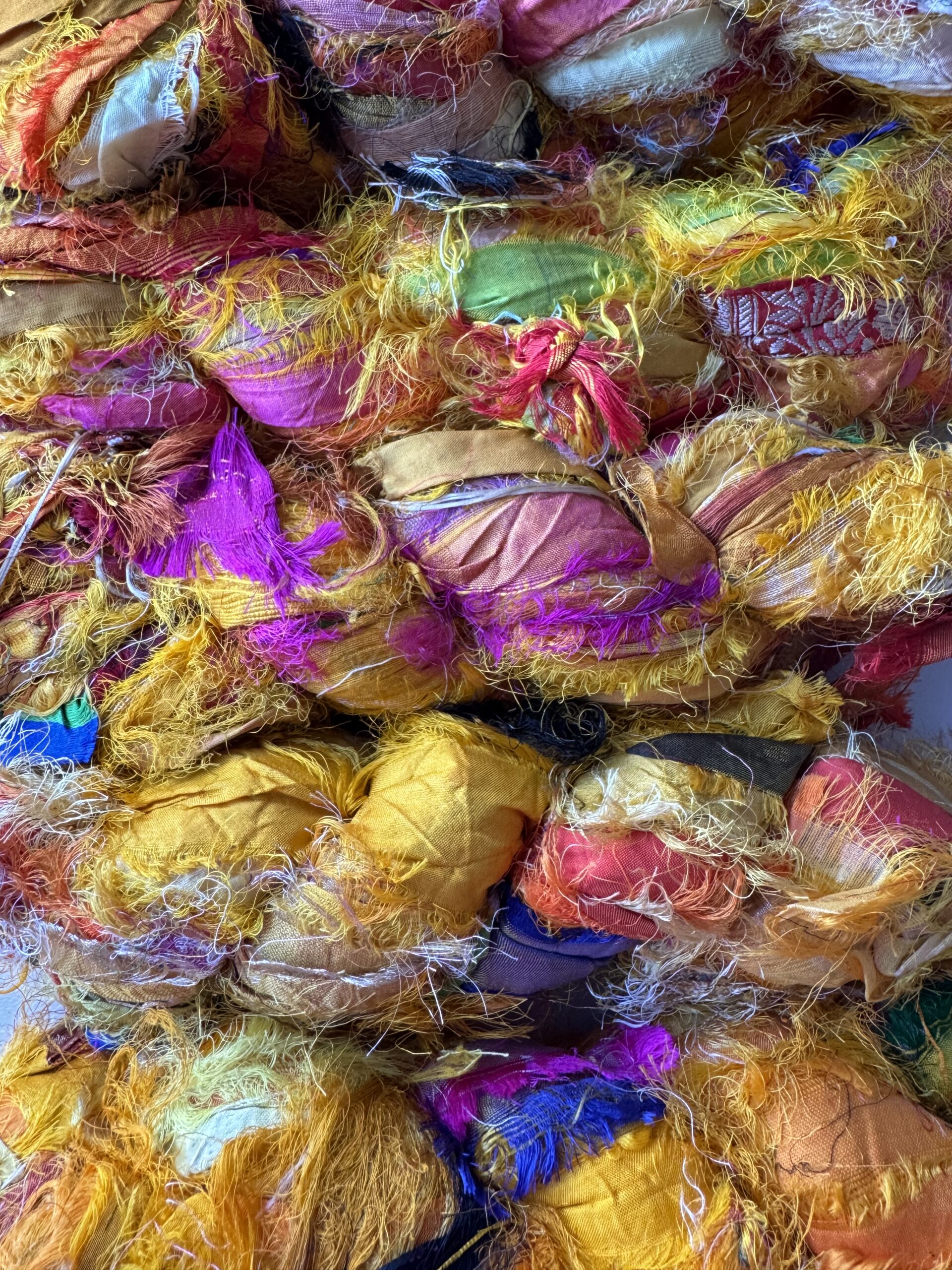silk sari ribbon fuzzy edge marrakesh sunrise yellow