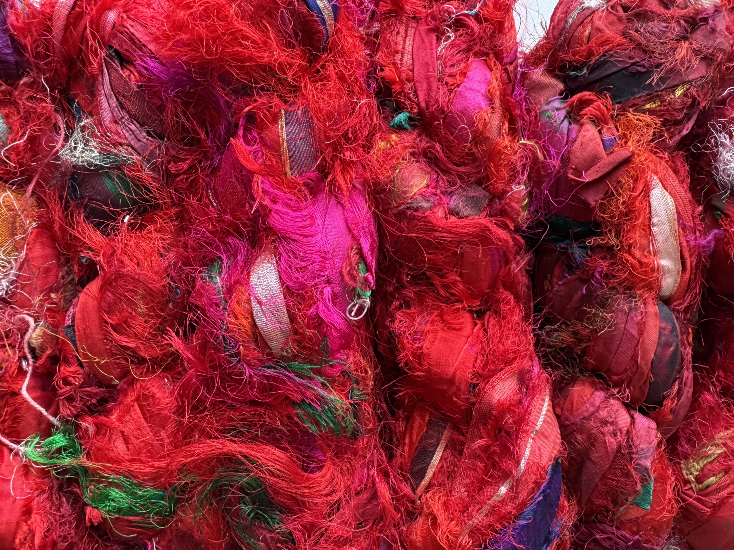 silk sari ribbon fuzzy edge siam